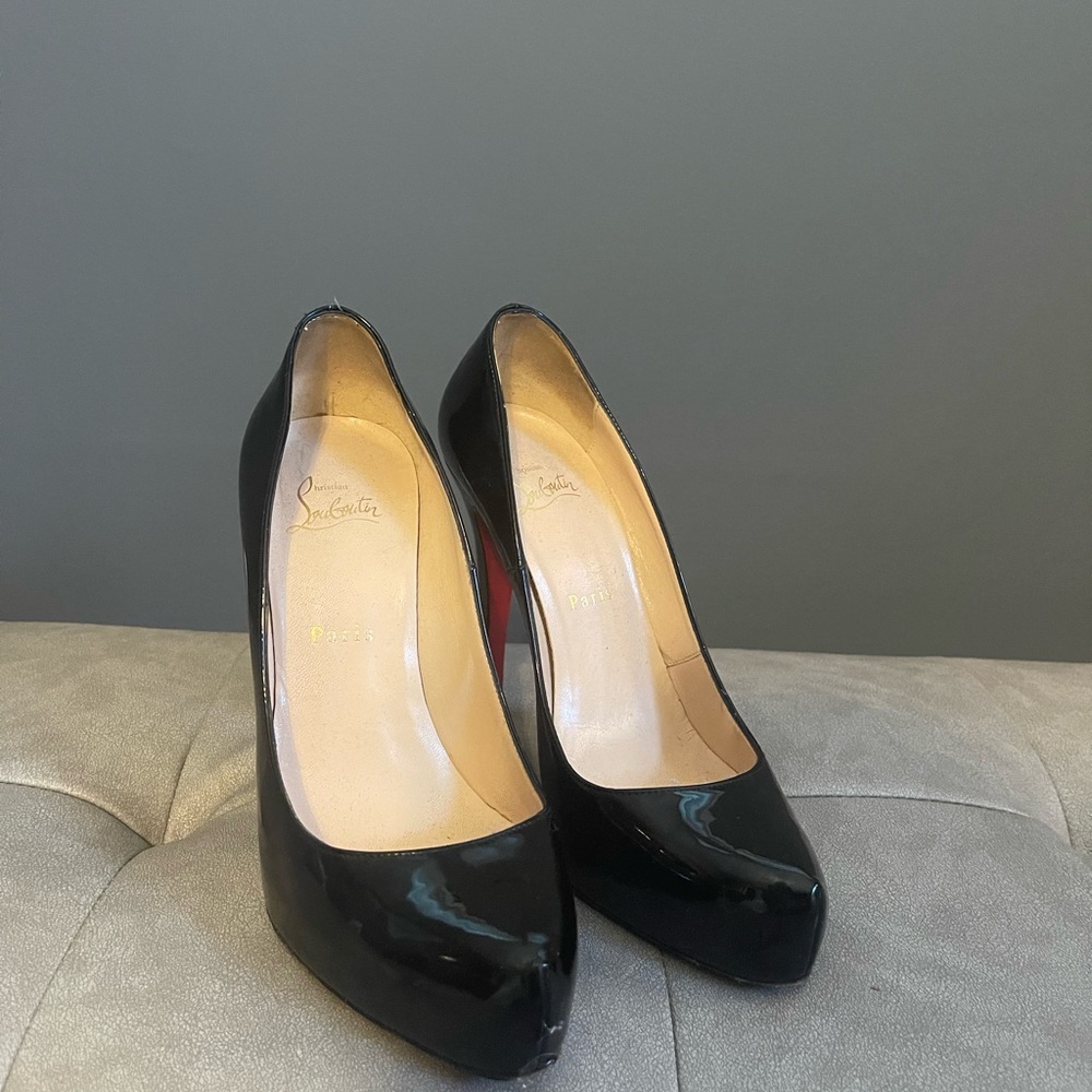 Christian Louboutin Black 4.5 Inch Heels Size 38 1/2